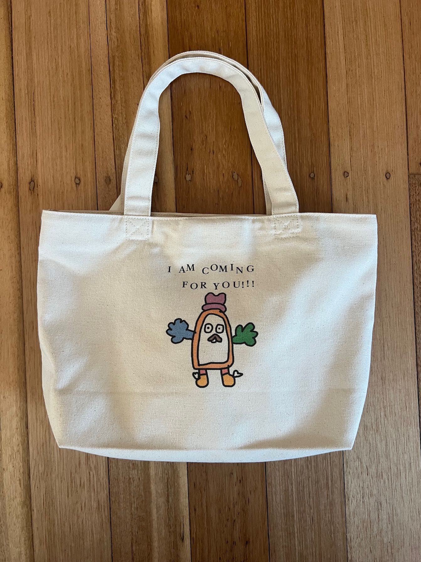 Mini tote bag with single Bed Bug character